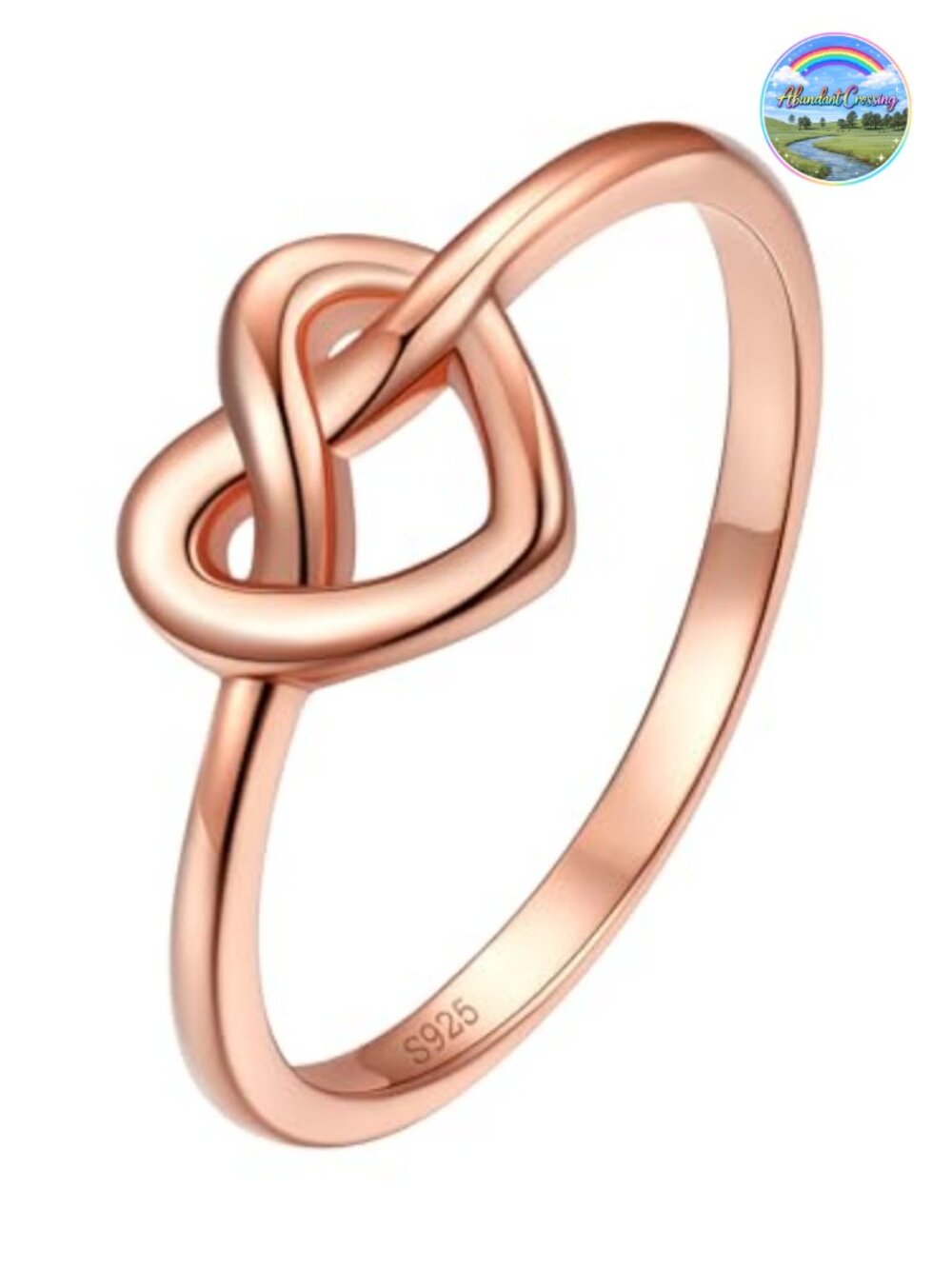925 Sterling Silver Heart Knot Promise Ring Wedding Band Gift Box